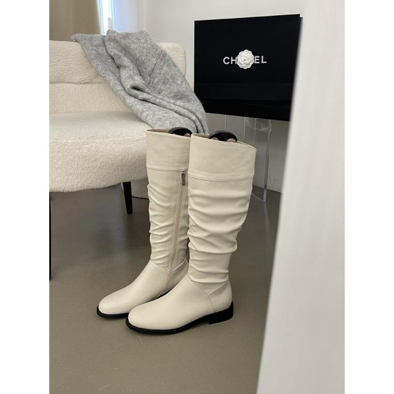 Pleated Pile Boots Tall Boots Long Boots Platform Boots Women's Elastic Skinny Boots Height Boots Knight Spice Girls Boots