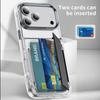 Transparent Shockproof Flip Wallet Bracket Phone Case for IPhone Air 12 13 14 15 17 Pro Max 16 Plus Card Slot Holder Hard Cover