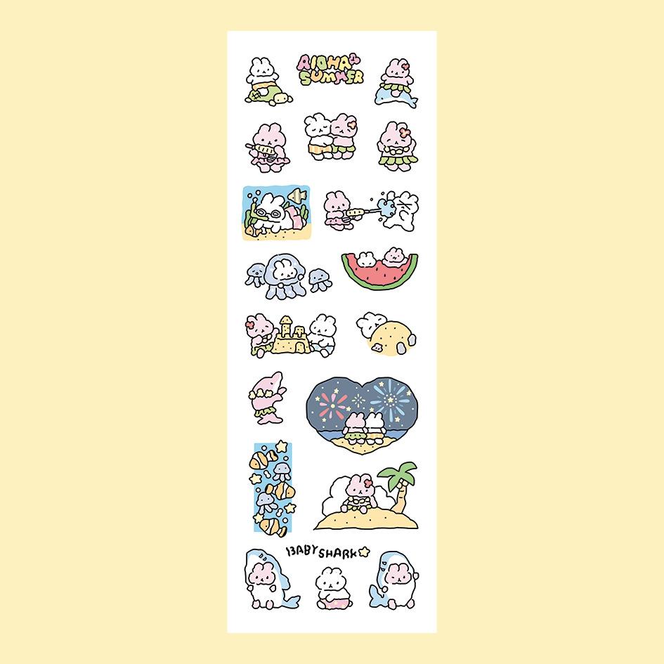 Cartoon Stickers Cute Graffiti Rabbit Stickers Cartoon Animal Stickers Hand Account Diary Scrapbook Stickers