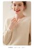 Women's V-neck Pure Cashmere Ribbed Stitch Loose Sweater - Autumn/Winter Thick, Skin-friendly Base Layer