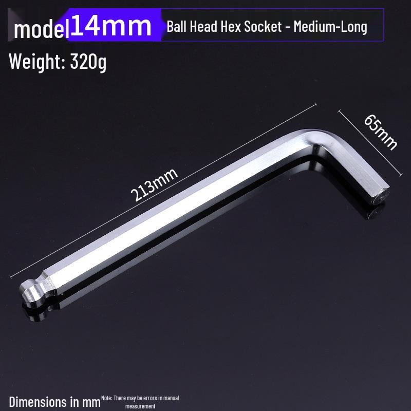 Gehärteter verzinkter und vernickelter L-förmiger Innensechskantschlüssel mit Kugelkopf