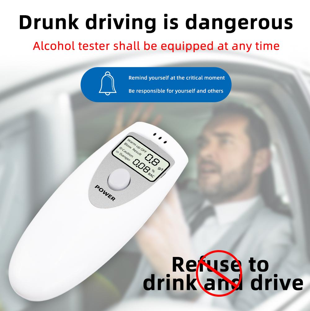 Berührungsloser Atemalkoholtester Digitaler Tonalarm Alkoholtester LCD-Bildschirm Alkoholtester Hohe Genauigkeit Polizei Alcotest