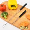6Pcs V-Shaped Fondue Forks Stainless Steel Grilling Fork Barbecue Fork Set  Camping