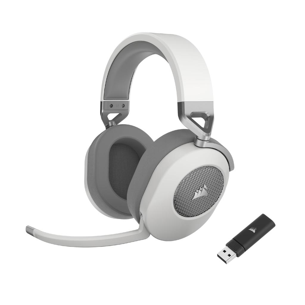 CORSAIR HS65 WIRELESS Gaming Compatible with and Headset, White, PC, PS5, PS4, CA-9011286-AP2