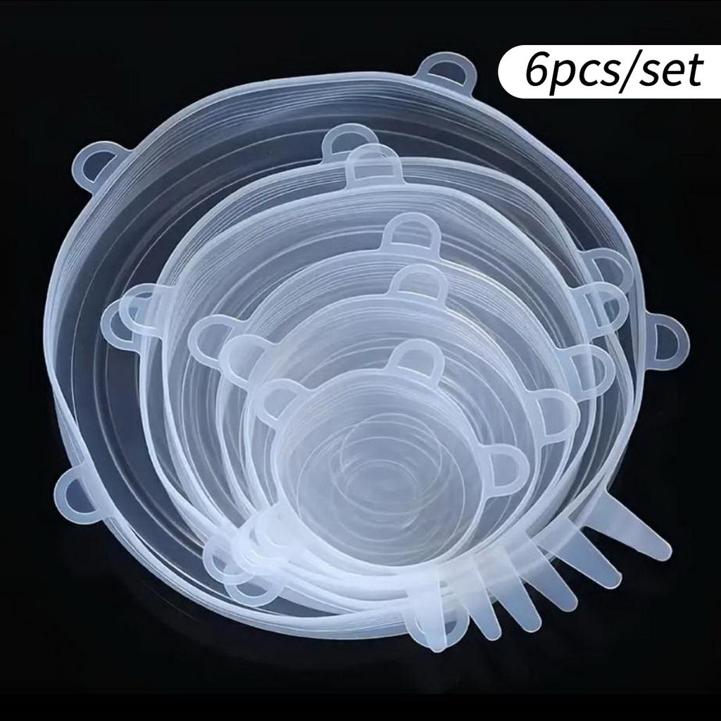 Silicone Six-piece Cover Stretch Bowl Cover Refrigerator Microwave Oven Sealing Preservation Film High Temperature Resistance