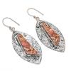 Natural Asteroid Jasper Gemstone 925 Sterling Silver Jewelry Earring 2.76" ZS-1459