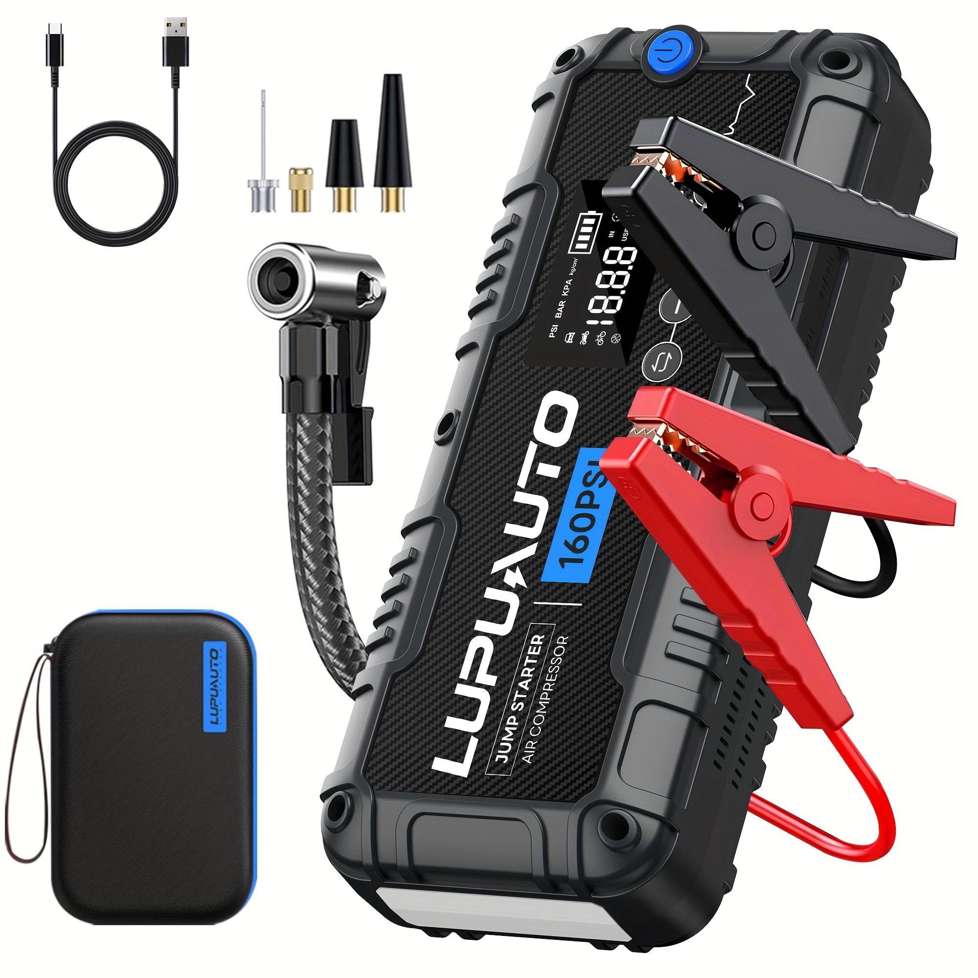 7000A Car Jump Starter With Air Compressor Booster Tyre Inflator Portable Car Battery Power Bank LED Flashlight Smart Cable 7000A