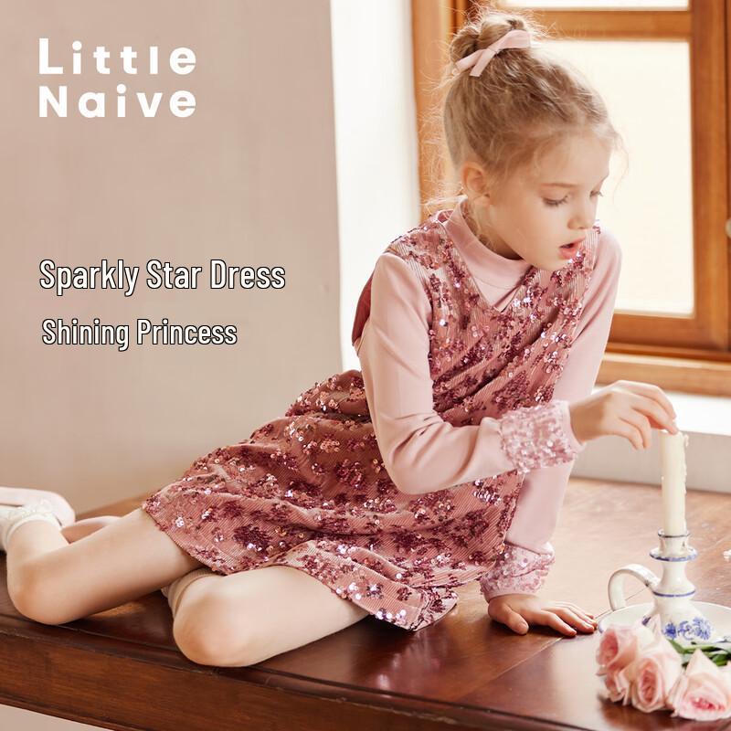 Маленькое наивное бархатное платье-принцесса без рукавов с пайетками для девочек 170