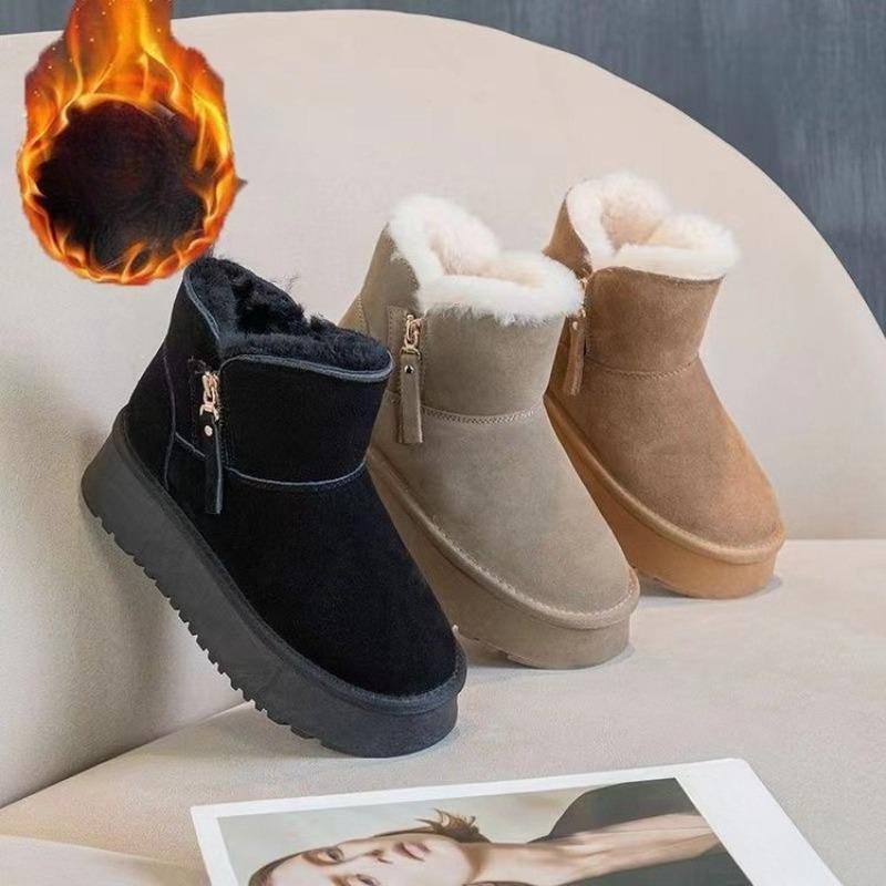 Soft-soled Snow Boots, Fleece and Thickened Warm Shoes, Women's Thick-soled Bread Shoes, Cotton Shoes