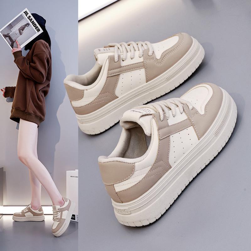 2025 Spring Little White Shoes New Korean Version Ins Female Students Platform Heightening Sports Board Shoes Casual Street Shot G7612