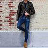 Hot Sale Autumn Men's Leather Jacket Lapel Horizontal Zipper Short Locomotive Jacket