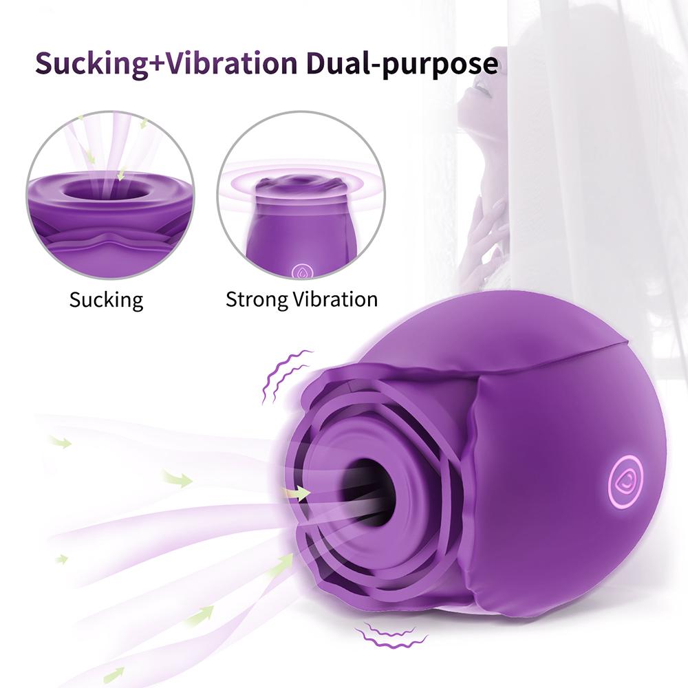 Sucking Vibrator for Women Vacuum Stimulator Oral Nipple Massage Clit Sucker Adults Female Sex Shop Rose Sex Toys for Women