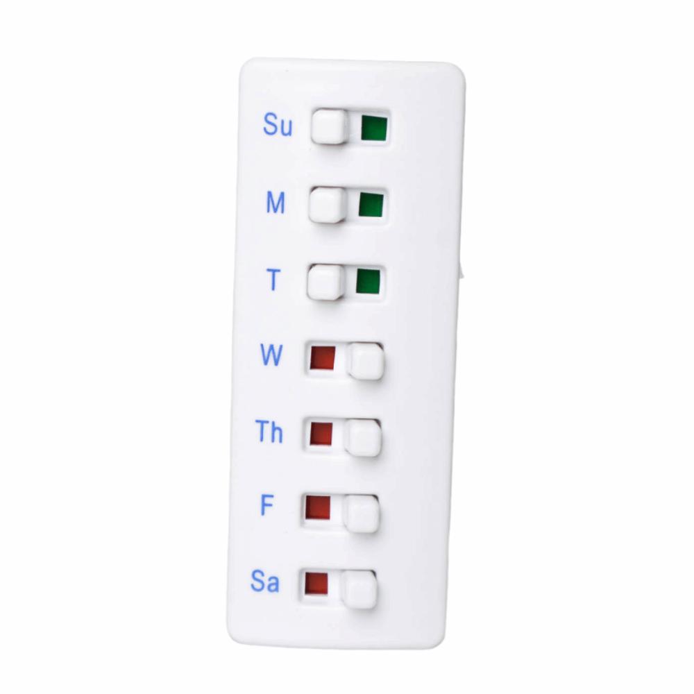 Curved-Back Reusable Pill Tracker Color-Coded Indicators Creative Pill Reminder Elderly Friendly Portable Medicine Tracker