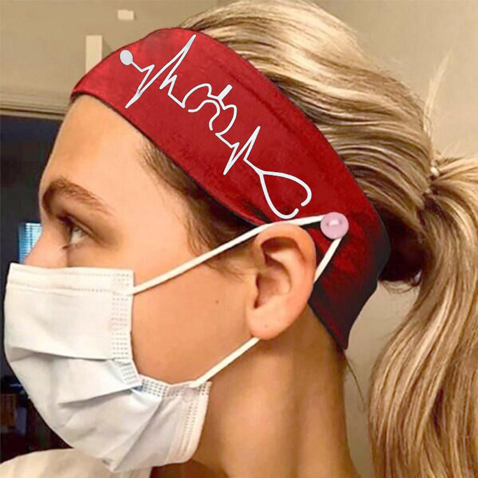 

Эластичная повязка на голову с пуговицами, тюрбан для занятий йогой, бегом, аксессуары для волос One Size красный