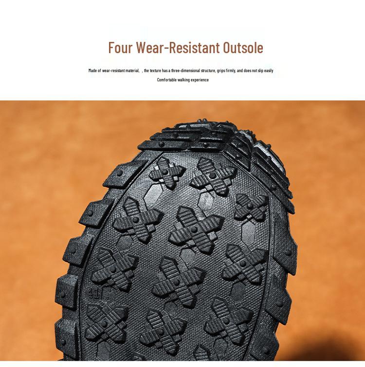 Plus-Size Men's Fleece-Lined High-Top Winter Snow Boots, Non-Slip, Wear-Resistant Martin Style.