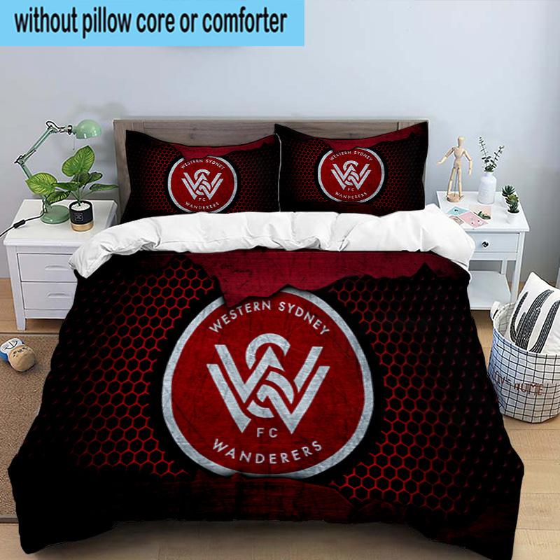 Western Sydney Wanderers Fc 3PCS Bedding set,Ideal for1pc Duvet Cover And 2pcs Pillowcases Perfect for Christmas gift,Ideal for Bedroom, Dormitory
