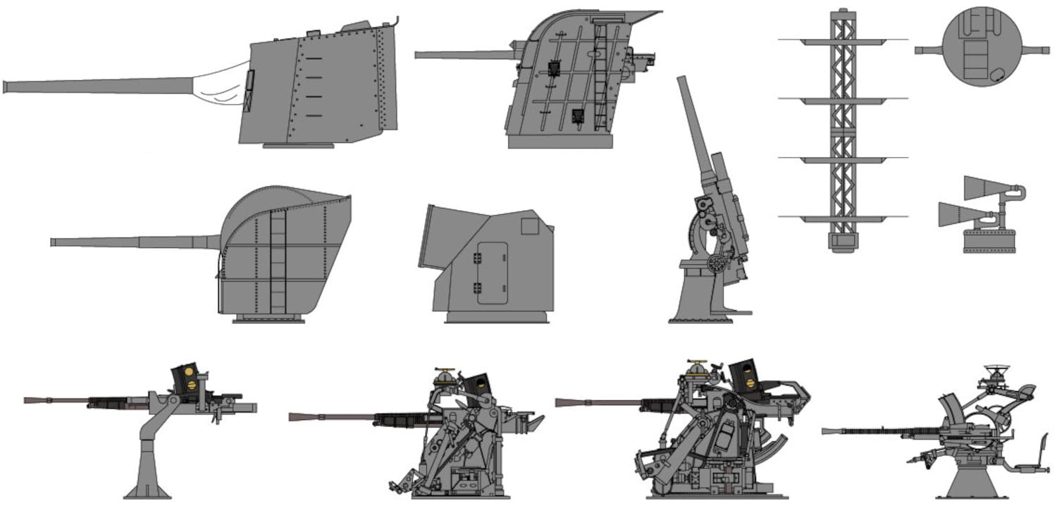 

Pit Road 1/700 Серия Skywave Новый набор вооружения кораблей японского флота времен Второй мировой войны, Детали для пластиковой модели SP109