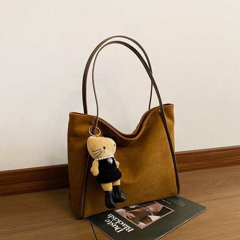 Retro Suede Versatile Shoulder Tote - High-End Fashionable Large Capacity Bag