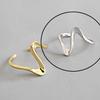 925 Silver Rings For Women Hollow Out Gold Color Temperament Personality Fashion Female Trendy Resizable Opening Rings