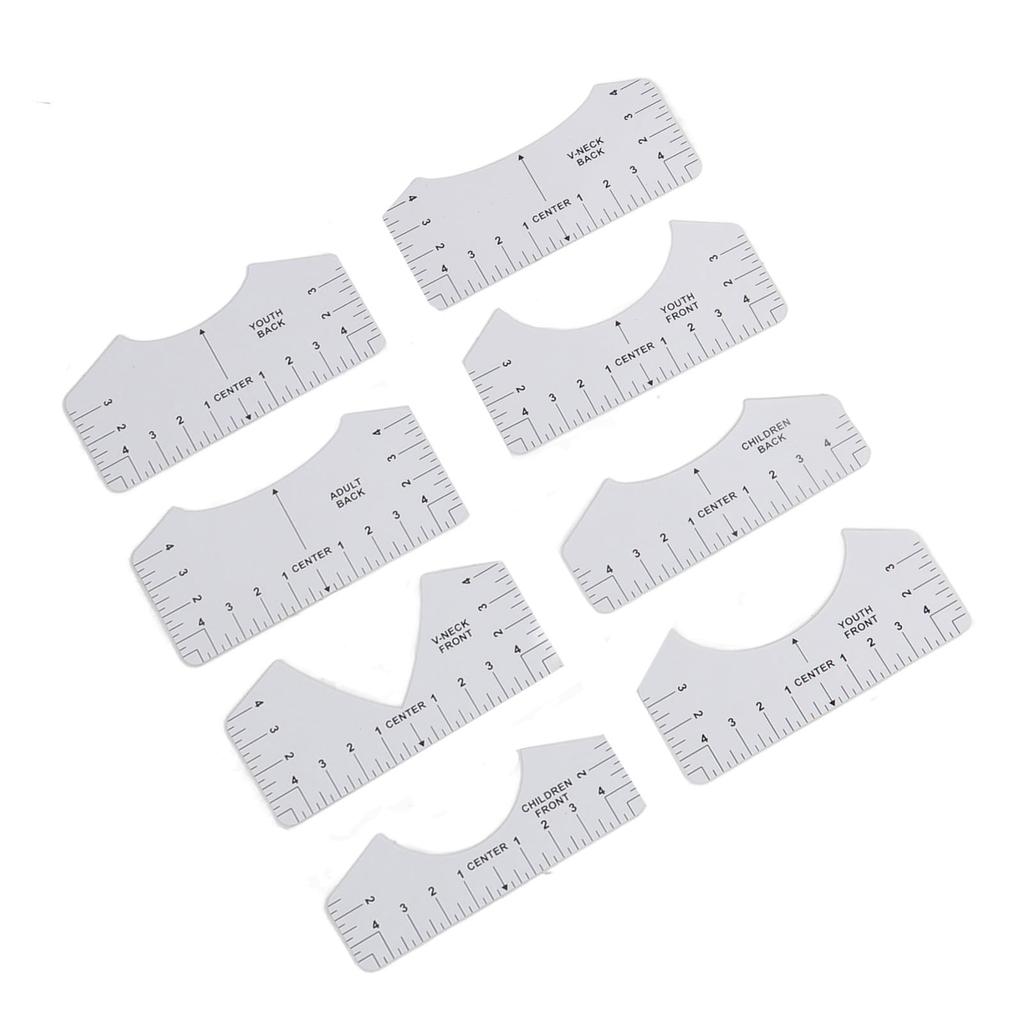 9Pcs Alignment Ruler Set Centering Guide Contour Design DIY T?Shirt Round?Neck V?Neck Sewing Ruler