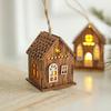 New Luminous Wooden House Christmas Pendants New Year Pendant Xmas Tree Ornaments Creative Gifts Christmas Decorations