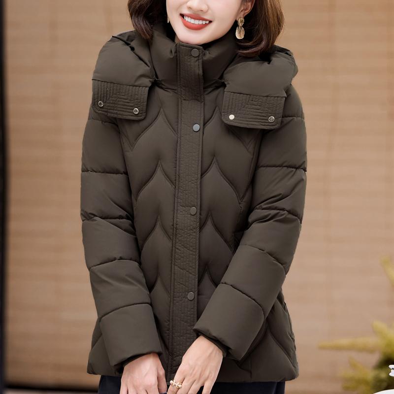 Paltoane de iarnă pentru femei cu glugă, casual, groase, călduroase, scurte, tip parka, jachete de damă