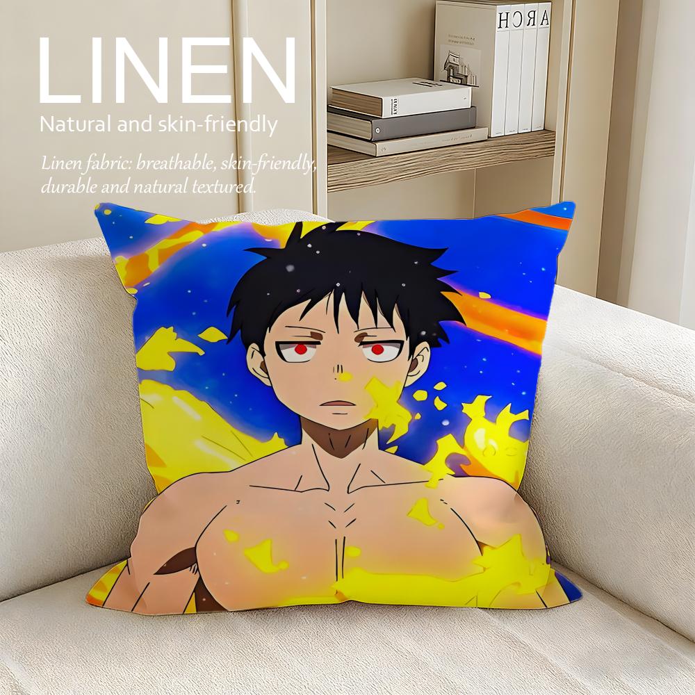 Action FIRE FORCE Cushion Cover Pillowcase Set Pcs x x Breathable Washable Sofa Cushion Cover