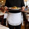 Frau Halbe Taille Kochen Küche Schürze Kurze Lolita Maid Sexy Spitze Schwarz Weiß Lätzchen Schönheit Blume Café Pinafore Hause Arbeit