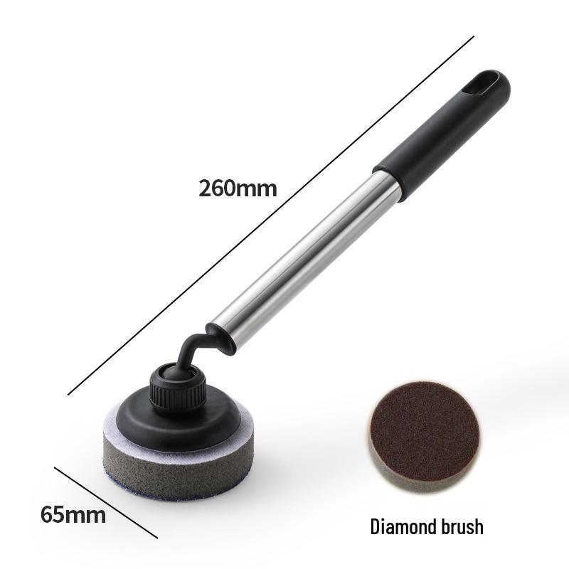 Non-stick Pan Cleaning Brush - Long Handle, Non-Damaging Scrubbing Sponge for Pots and Dishes