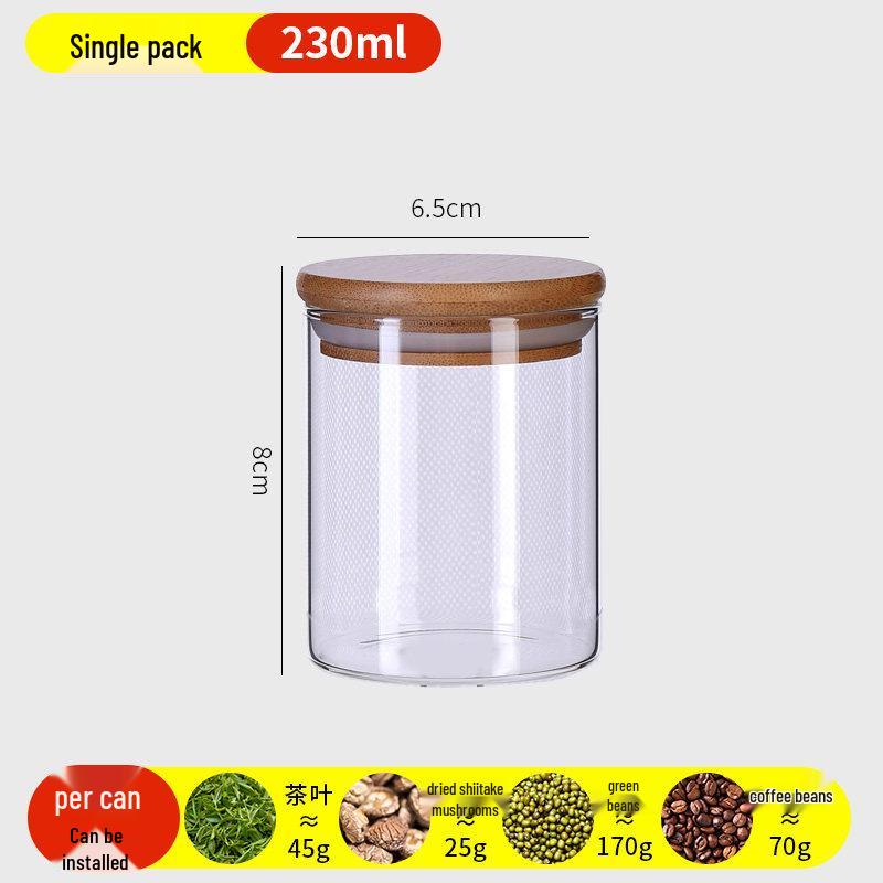 Food-Grade Borosilicate Glass Tea Canister for Coffee, Flower Tea, and Powder - Moisture-Proof Storage Jar
