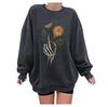 Halloween Printed Round Neck Long Sleeve Hoodie
