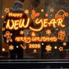 Multicolor Merry Christmas Sticker Cartoon Animal Electrostatic Christmas Train Window Sticker Removable Ornament