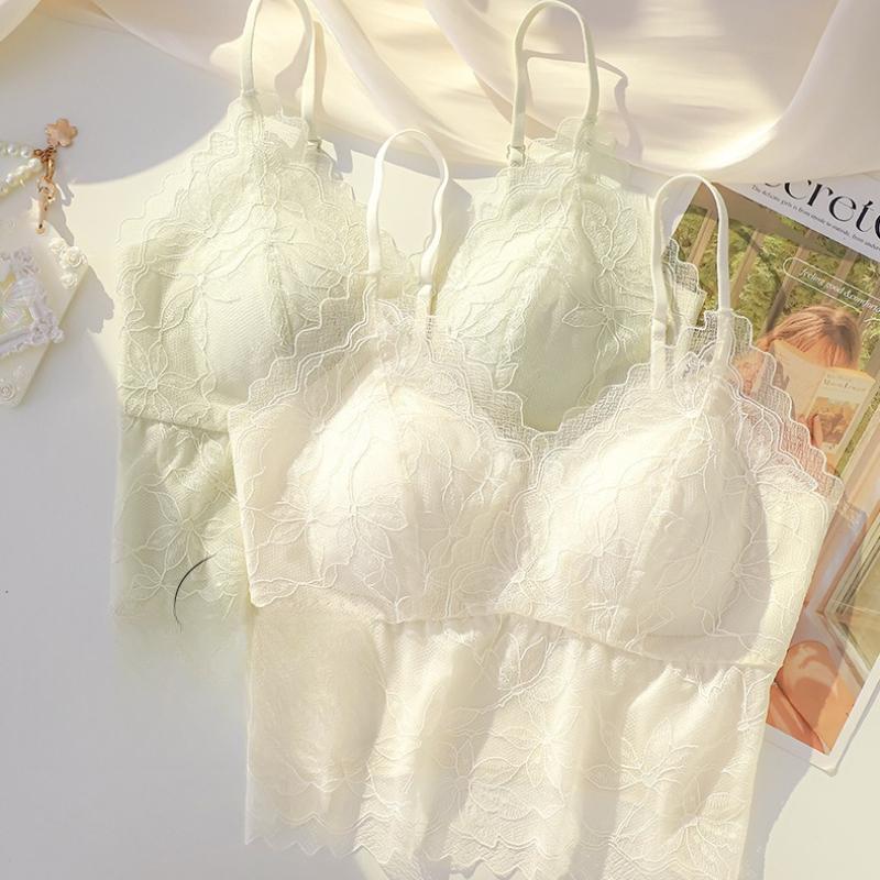 Dámské krajkové podprsenky Top Pohodlné Bralette Jednobarevné Sexy Spodní Prádlo Vesta Dámské Bezdrátové spodní prádlo Duté Bezešvé Podprsenka