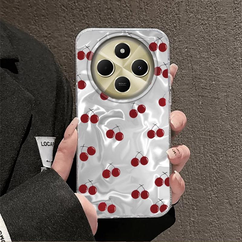 Cute Pink Cherry Bow Girls Women Case For Xiaomi Poco X3pro X5 M6 X6 X3 NFC M5s M6 X7 Pro C75 C61 Shockproof Bumper Fundas Cover