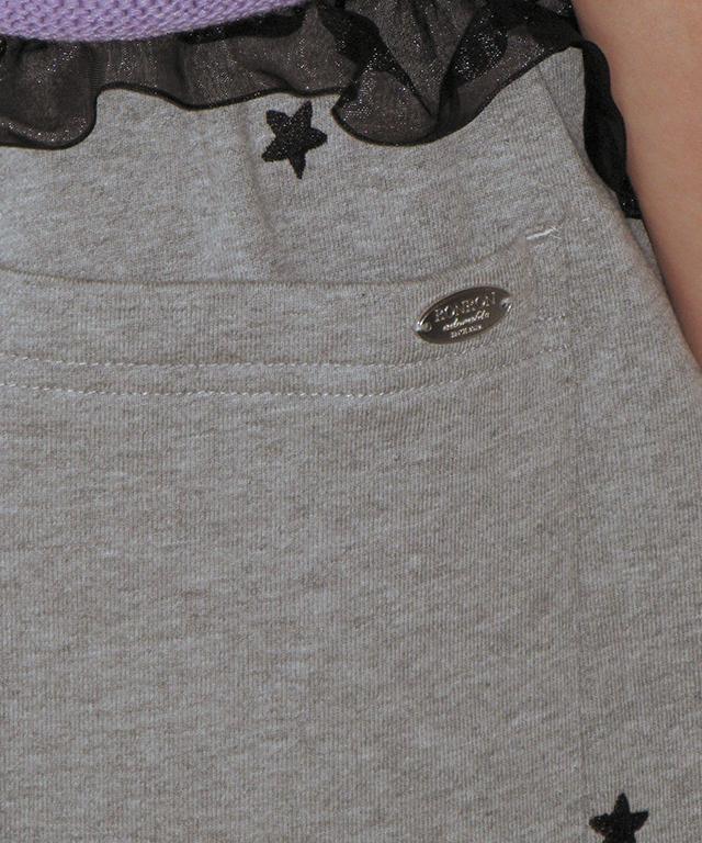 RONRON Star Embroidery Sweat Jogger Pants Gray