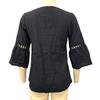 Top da Donna Scollo Quadrato Maniche 3/4 Colore Unito Vestibilità Larga Morbido Elastico Camicetta Design con Intreccio di Pizzo Top Casual per Uso Quotidiano