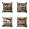 Polyester Pillowcase, Automotive Retro Wood Grain Printing Pillowcase, Waist Cushion Cover, English Cushion, Bedside Cushion Cover