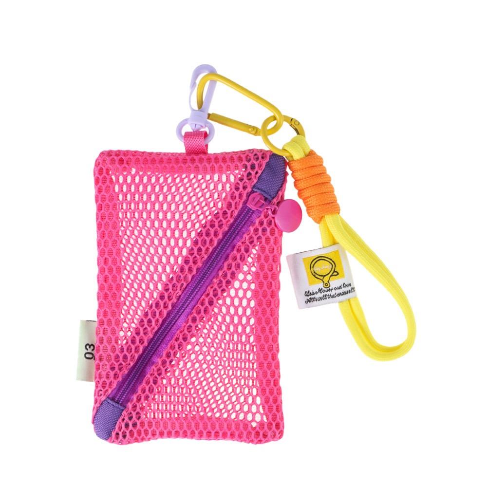 Large Capacity Mesh Cosmetic Bag Candy Color Coin Purse Durable Storage Bag