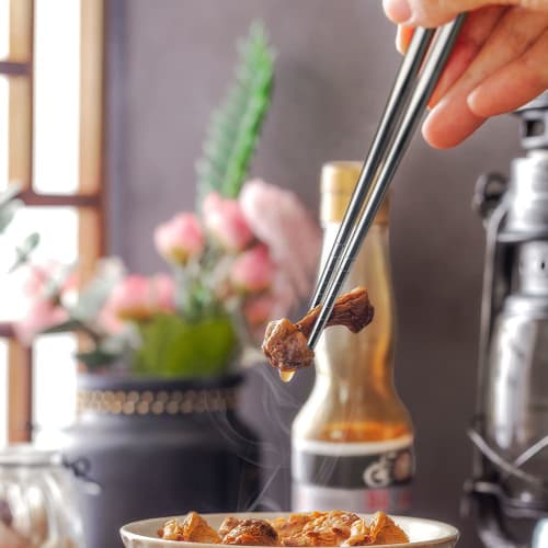 AOOSY Chopsticks, Set of 10, 24cm, Stainless Steel, Korean Metal, Vacuum-Sealed, Lightweight, Korean Tableware, Made In Our Own Factory, Mirror Finish