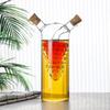 Double-layer Glass Oil Jug 2-in-1 Oil Vinegar Bottle Home Creative Double-mouth Cork Shaped Glass Oil Jug Kitchen Seasoning Tool