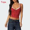 Sexy Lace Spliced Camisole With Double Straps For Street Style Women