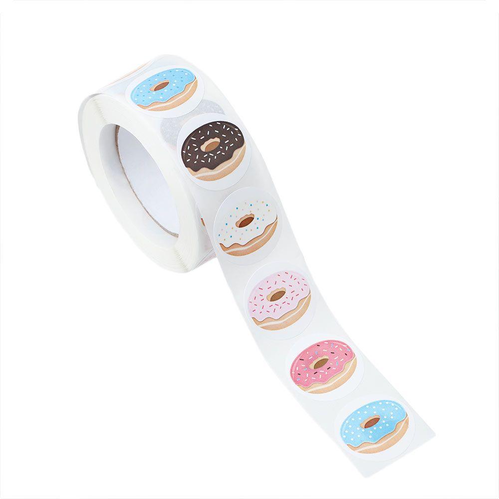 500pcs Self-adhesive for Cake Bread Package Baking Pattern Seal Labels Roll Sticker Donut Stickers Gift Box Packing