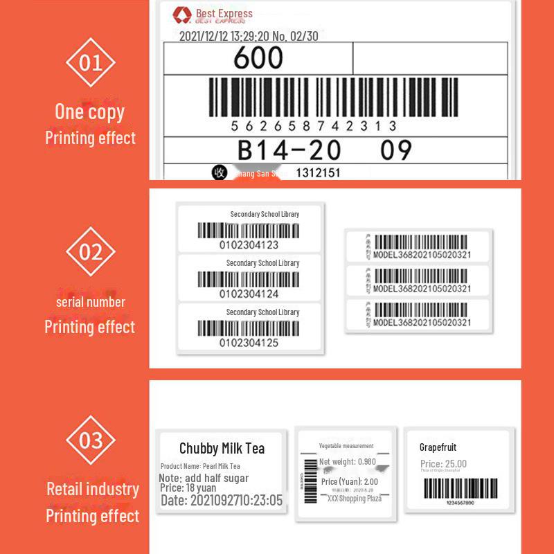 Bluetooth Thermodrucker für HD Cross-Border E-Commerce - Selbstklebend und Barcode-fähig.