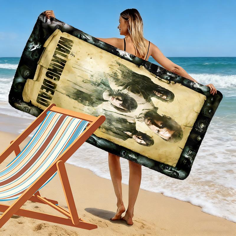 The Walking Dead Print Beach Towel, Large Soft Quick Dry Towel for Beach Camping Swimming