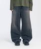 SLOW RECORD HOUSE Women'S Washed Wide Denim Pants_Black