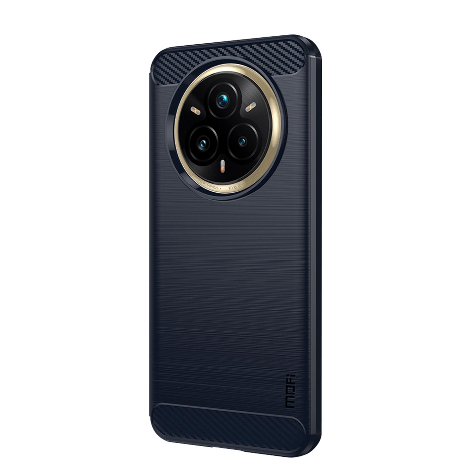 

For Realme 14 Pro+ 5G Back Cover MOFI Brushed Texture Carbon Fiber Soft TPU Case B