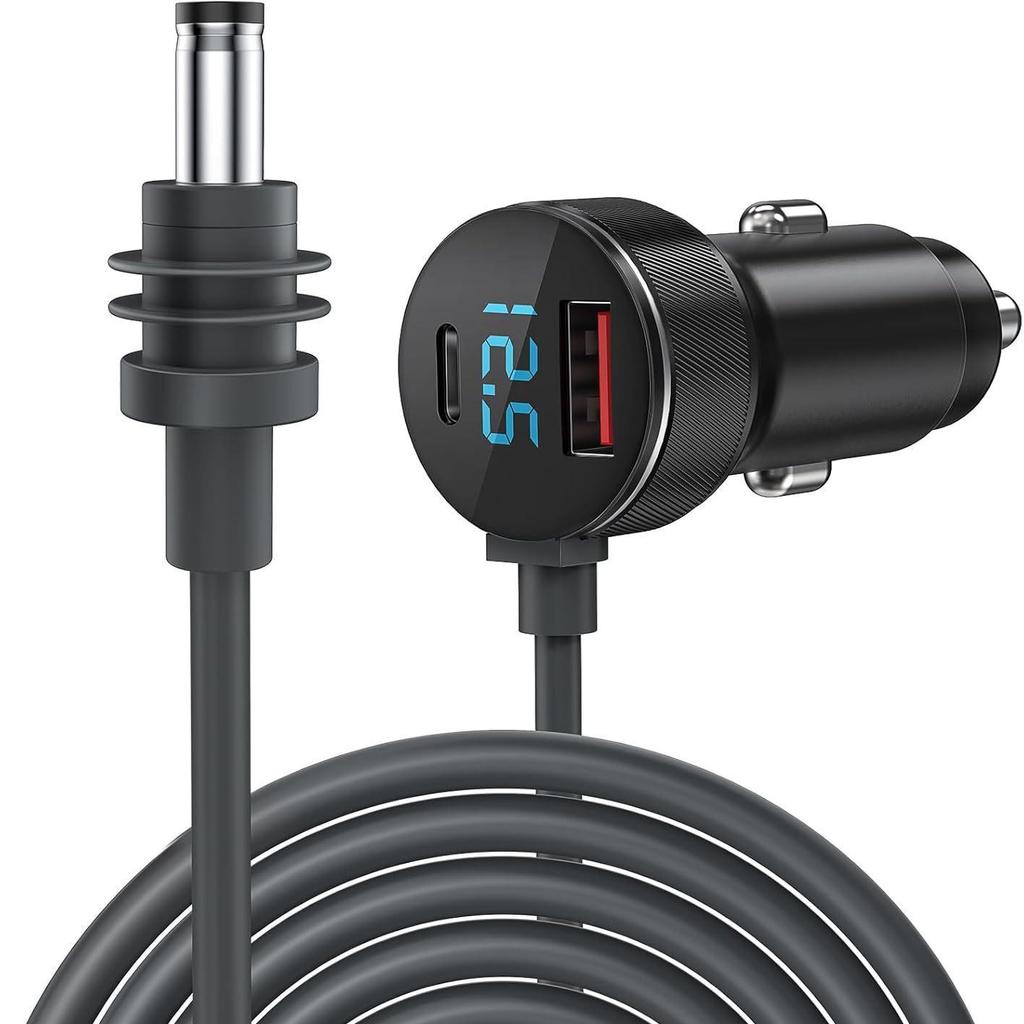 Ethernet Mini 3-in-1 Digital Display Car Cigarette Lighter DC Power Cord (3M)
