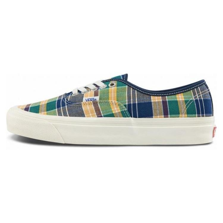 Vans Style 44 Low Tops Casual Skateboarding Shoes Unisex Yellow Green Blue Plaid Yellow Green Blue Men s VN0A5KX45TK EU 43