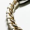 Eightvolume Ev Leather Chain Bracelet 007 (White & Gold)