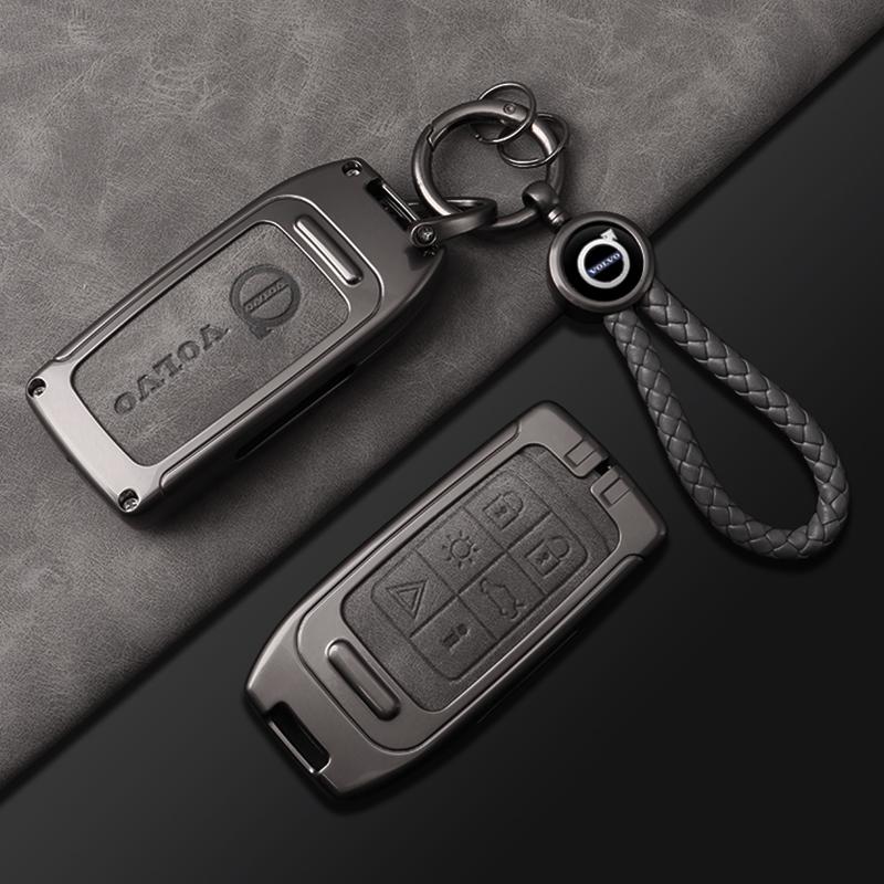 Custodia Guscio Portachiavi Auto in Lega di Zinco e Pelle per Volvo S60 S80 V60 XC60 XC70 S60L S80L V40 XC90 Accessori Protettivi Completi